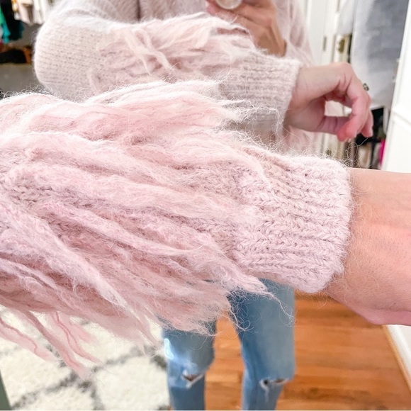Cinq a Sept Izabella Alpaca Wool Fringe Sweater S - Picture 3 of 7